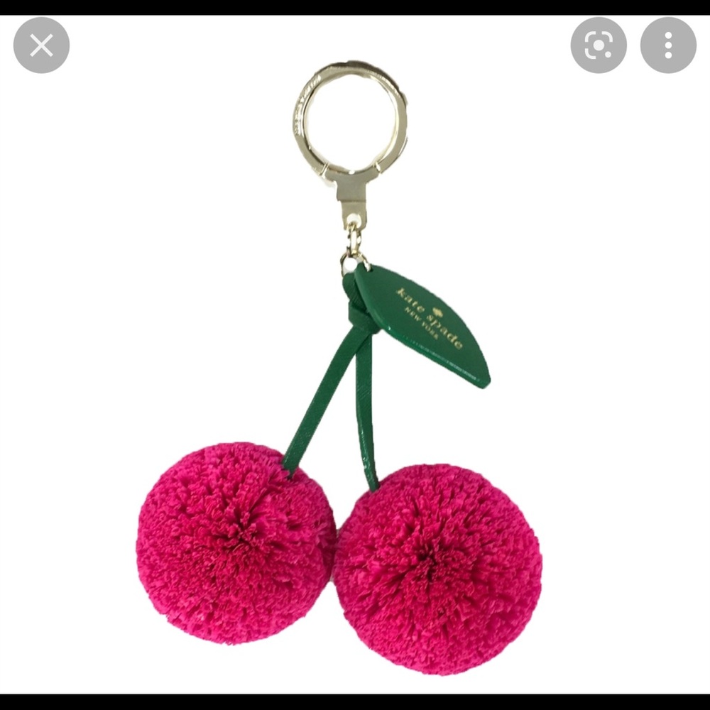 NWT Kate spade cherry Pom Pom keychain